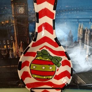 Festive Red and White Spoon Rest